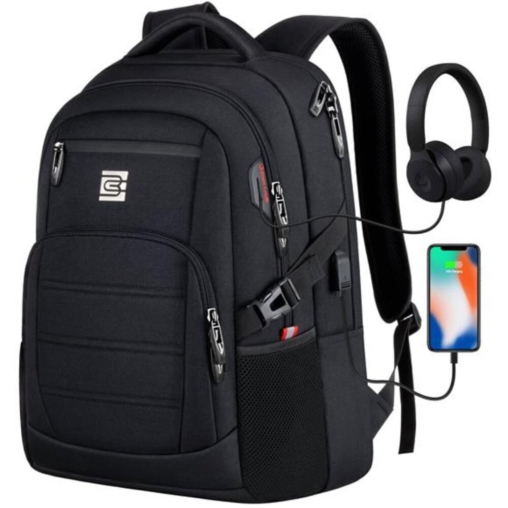 Water Resistant Laptop Backpack USB Charge Port Travel